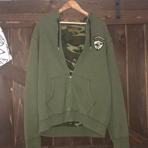 Hunter Green Men’s Lucky Brand Hoodie ZIP Up